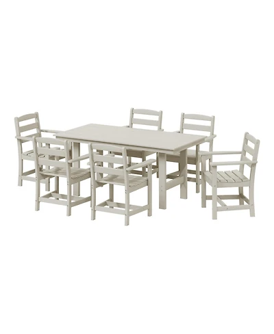 7-Piece Hdpe Outdoor Rectangular Patio Dining Table Set
