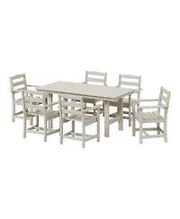 7-Piece Hdpe Outdoor Rectangular Patio Dining Table Set