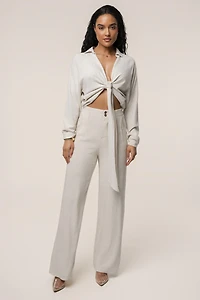 Jluxlabel Women's Soho Front Tied Woven Top
