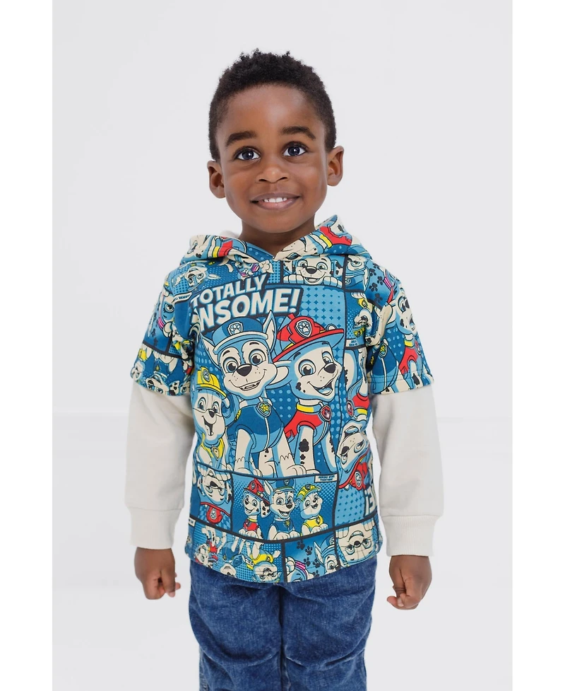 Paw Patrol Boys Fleece 2fer Pullover Hoodie and Jogger Pants Outfit Set