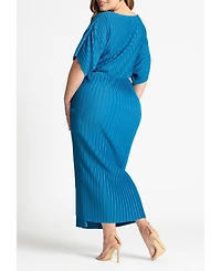 Eloquii Women's Draped Plisse Dress