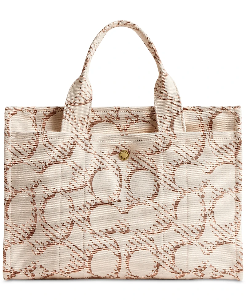 Coach Medium Signature Canvas Cargo Tote Bag