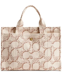Coach Medium Signature Canvas Cargo Tote Bag