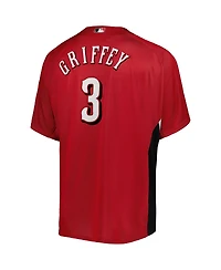 Men's Mitchell & Ness Ken Griffey Jr. Cincinnati Reds Cooperstown Collection Mesh Batting Practice Button-Up Jersey