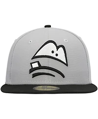 Men's New Era Gray Lansing Lugnuts Authentic Collection Road 59FIFTY Fitted Hat