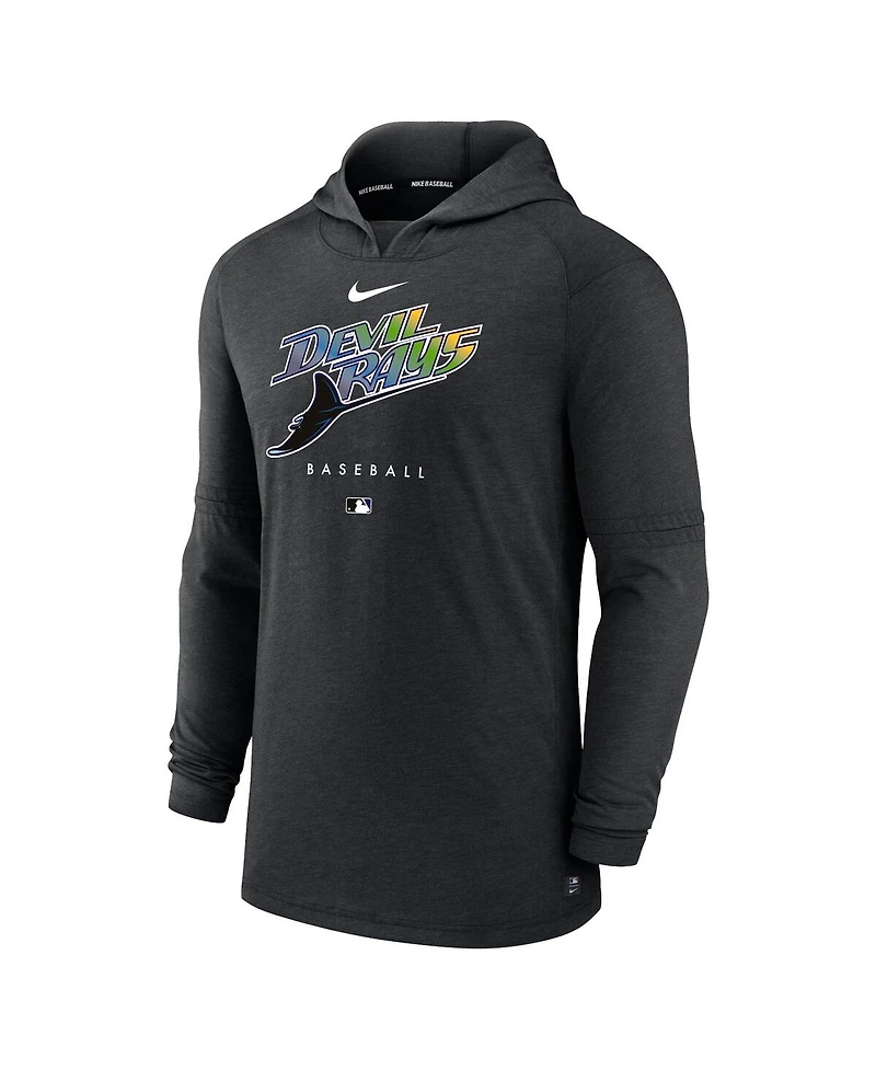 Men's Nike Heather Black Tampa Bay Rays Authentic Collection Early Work Tri-Blend Performance Pullover Hoodie