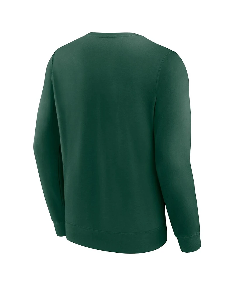 Fanatics Men's Green Athletics Focus Fleece Pullover Sweatshirt