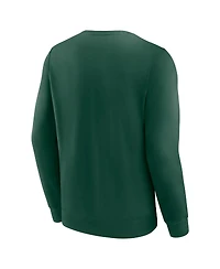 Fanatics Men's Green Athletics Focus Fleece Pullover Sweatshirt