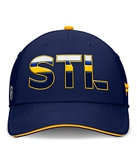 Fanatics Men's Navy/Gold St. Louis Blues Authentic Pro Rink Team Code Flex Hat