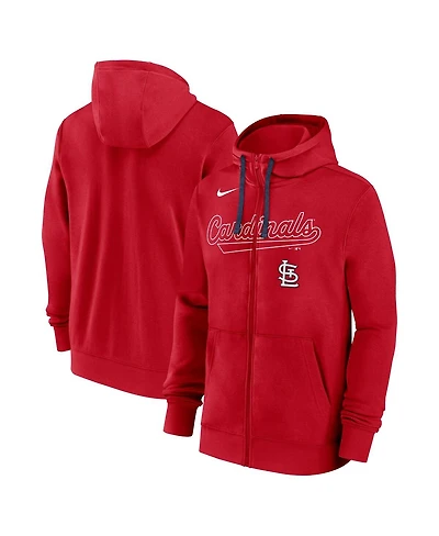 Nike Men's Red St. Louis Cardinals Knockout Script Full-Zip Hoodie
