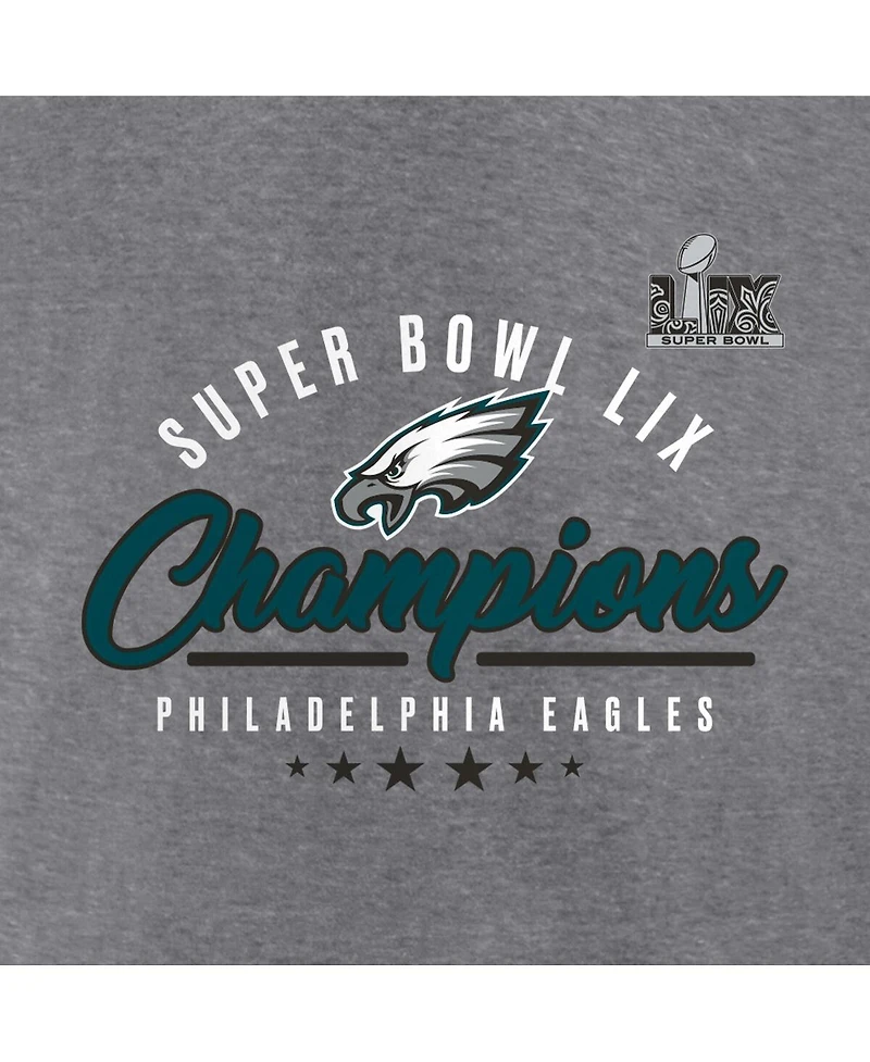 Fanatics Women's Heather Gray Philadelphia Eagles Super Bowl Lix Champions Prestigious Run Tri-Blend Scoop Neck Top