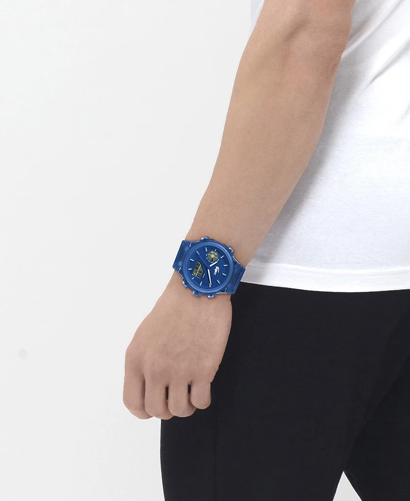 Lacoste Men's LC33 Blue Silicone Strap Watch, 45mm