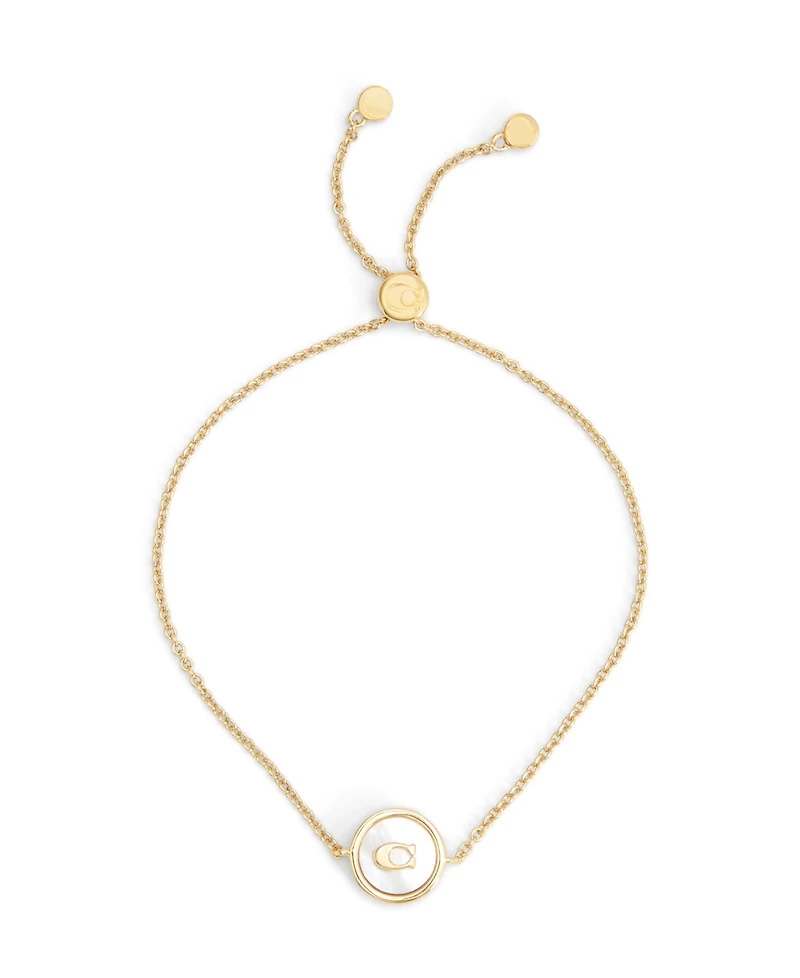 Coach Signature Mother of Pearl Coin Slider Bracelet
