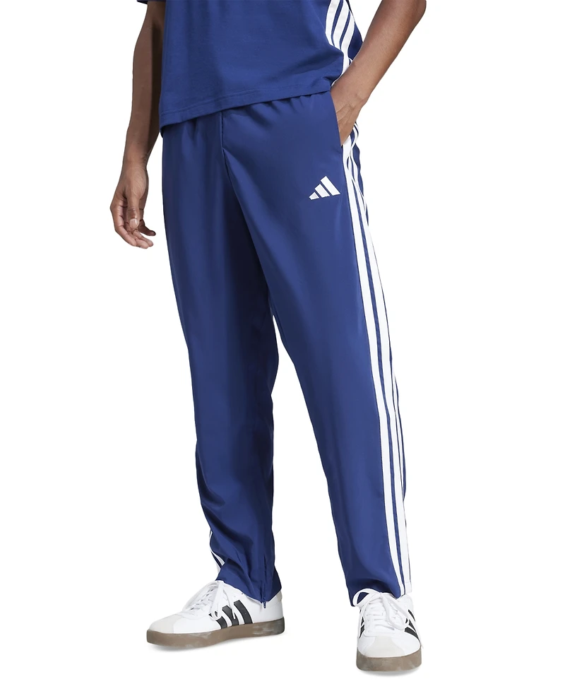 adidas Men's Stanford Essential Three-Stripes Open Hem Track Pants