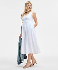 On 34th Women's Gauze Double V-neck Empire Midi Dress, Exclusively at Macy's