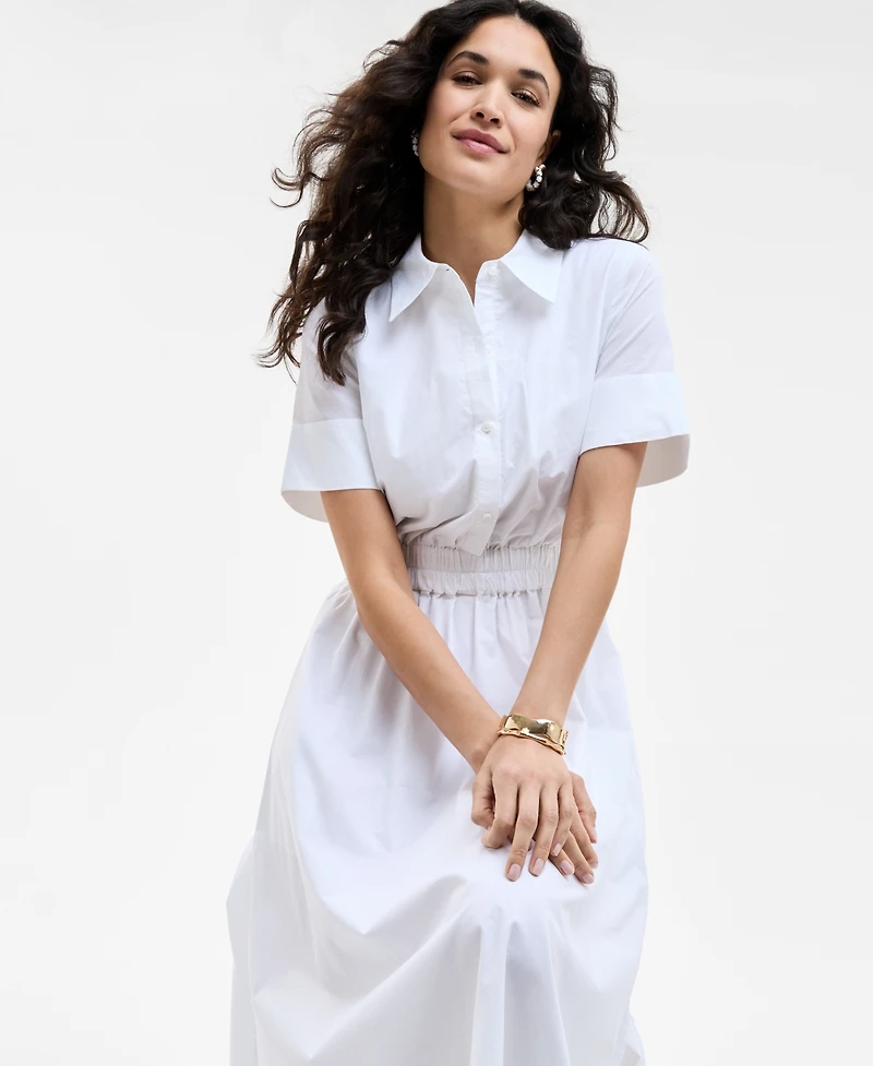 On 34th Women's Cotton Midi Shirtdress, Exclusively at Macy's