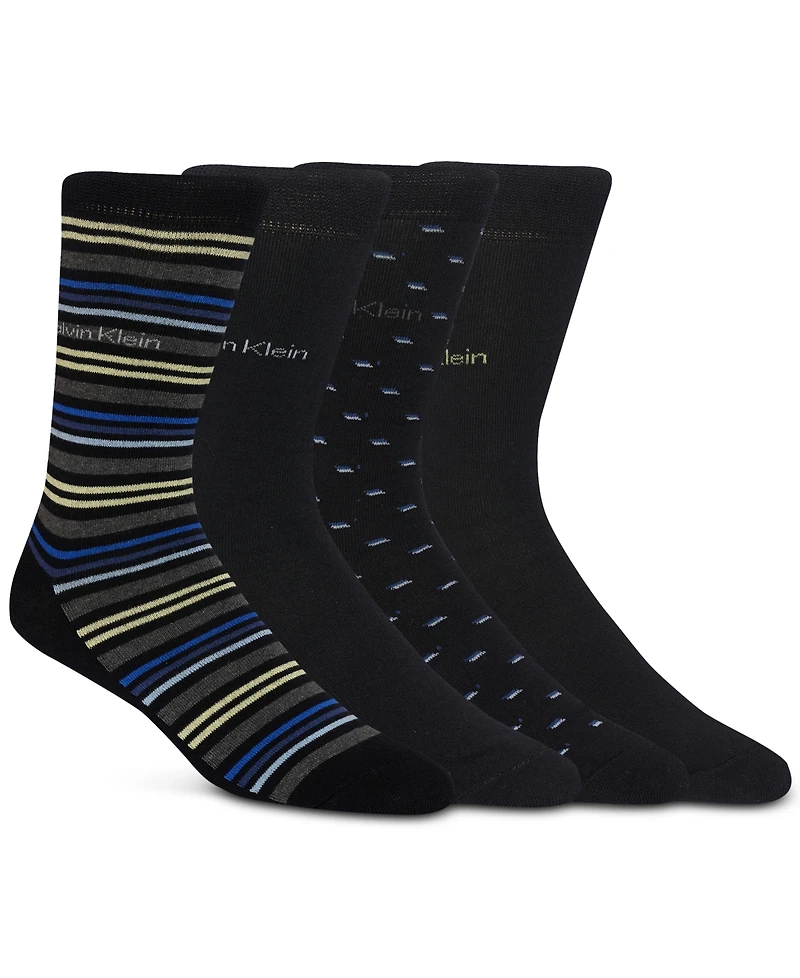 Calvin Klein Men's 4pk. Textured Logo Crew Socks