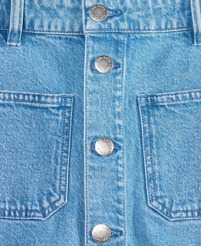 On 34th Women's Patch-Pocket Denim Midi Skirt, Exclusively at Macy's