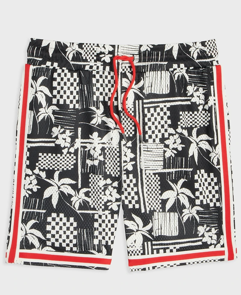 Mode of One Men's Vacation Palm 7" Mesh Shorts, Exclusively at Macy's