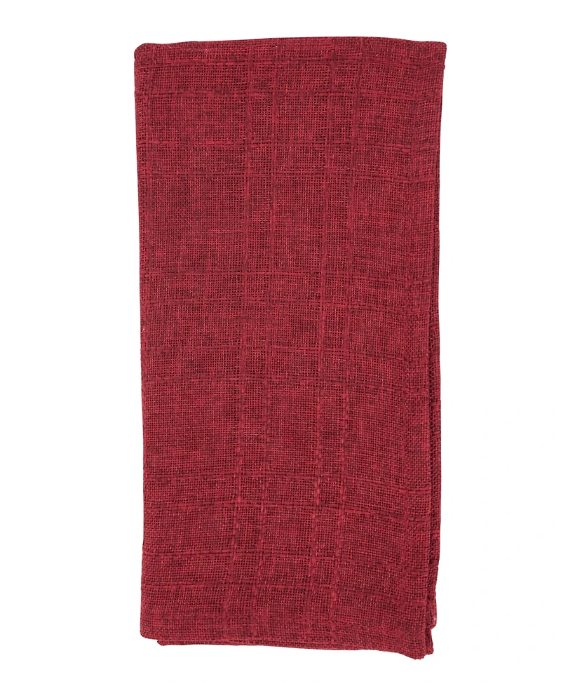 Saro Lifestyle Refined Stitched Plaid Napkin, Set of 4