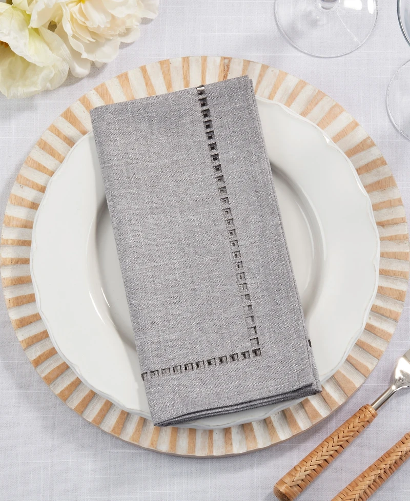 Saro Lifestyle Laser-Cut Hemstitch Napkin, Set of 4