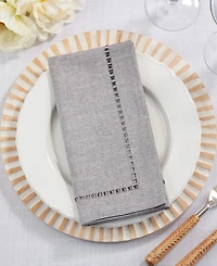 Saro Lifestyle Laser-Cut Hemstitch Napkin, Set of 4