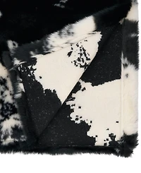 Saro Lifestyle Cow Hide Design Faux Fur Table Runner