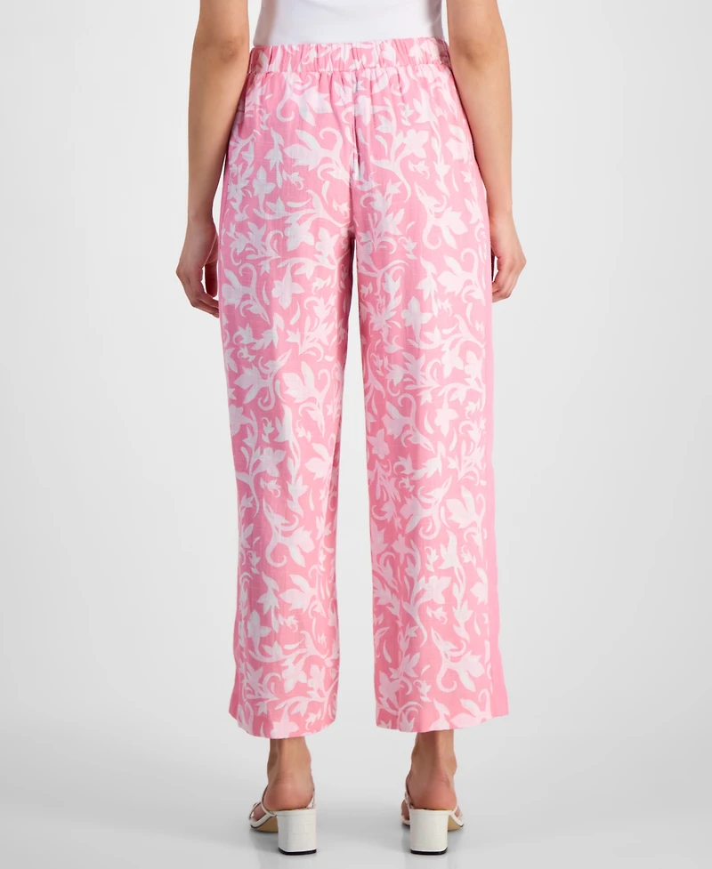 Jm Collection Petite Side-Panel Printed Pull-On Pants, Exclusively at Macy's