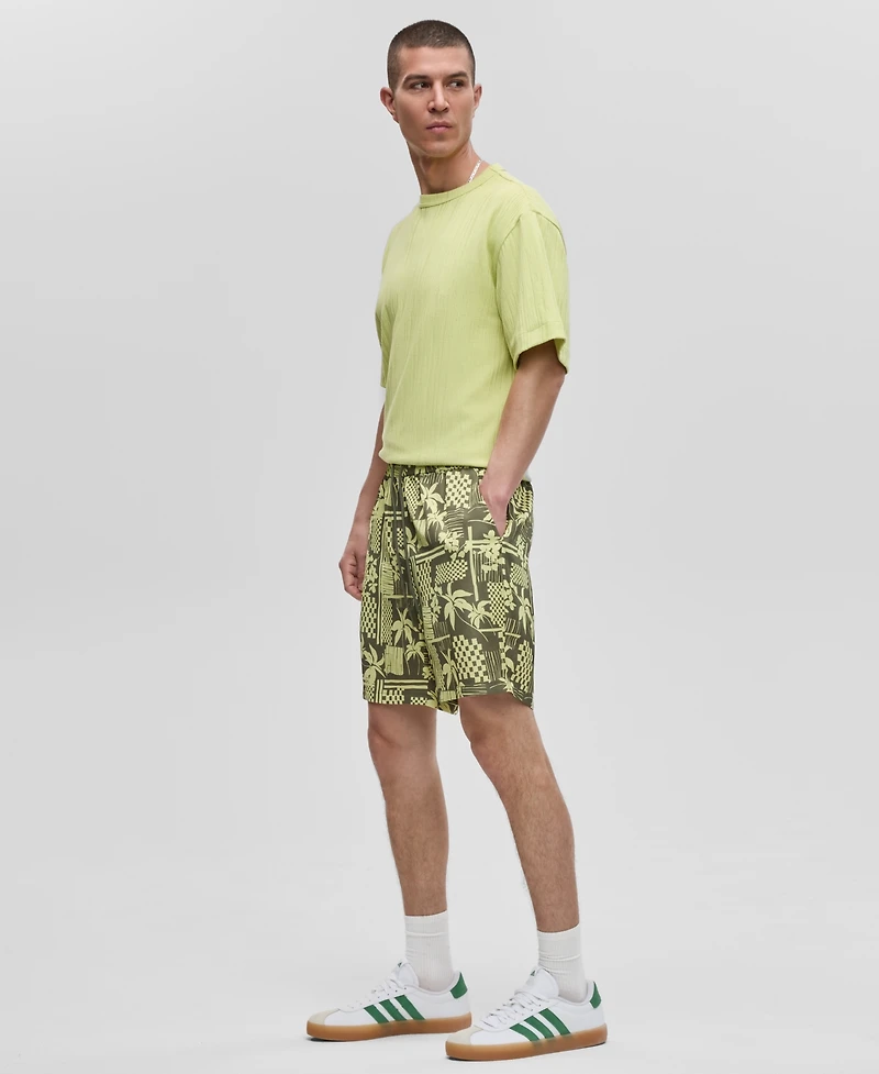 Mode of One Men's Vacation Palm Pull-On Shorts, Exclusively at Macy's