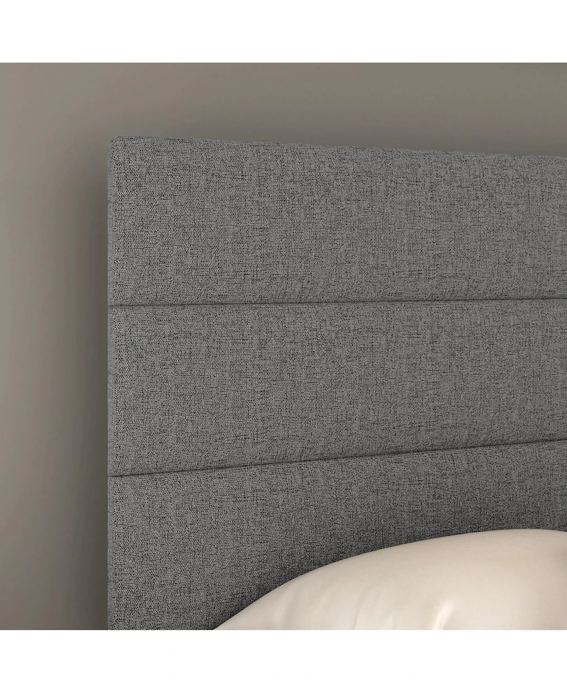 Boyd Sleep Ravenna Upholstered Linen Adjustable Height Headboard Platform Bed Frame