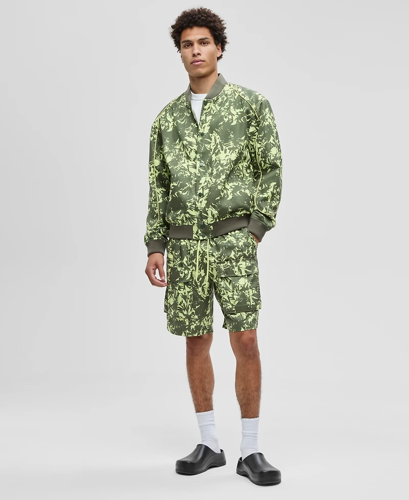 Mode of One Men's Abstracted Floral Regular-Fit Printed Bomber Jacket, Macy's Exclusive