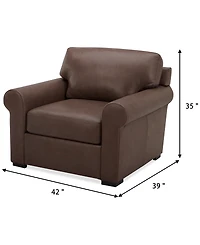 Radley Roll Arm 38" Leather Chair, Exclusively at Macy's