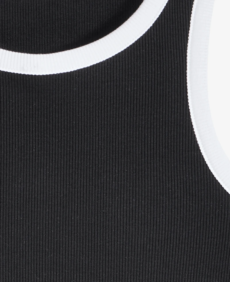 On 34th Women's Contrast Tipped Micro Rib Tank Top, Exclusively at Macy's
