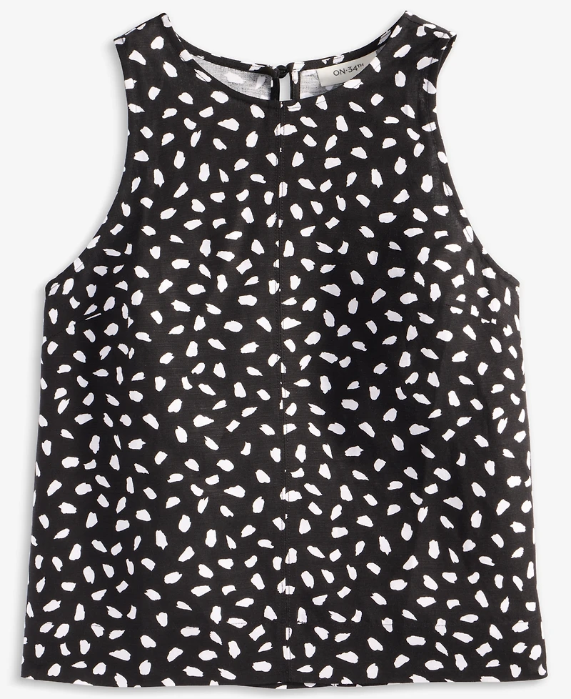 On 34th Women's Linen Blend Printed Sleeveless Top, Exclusively at Macy's
