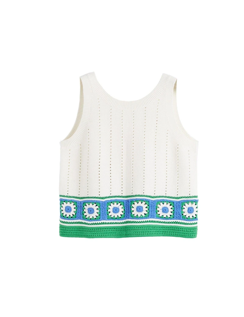 Chinti & Parker Women's Cotton Hand Crochet Vest