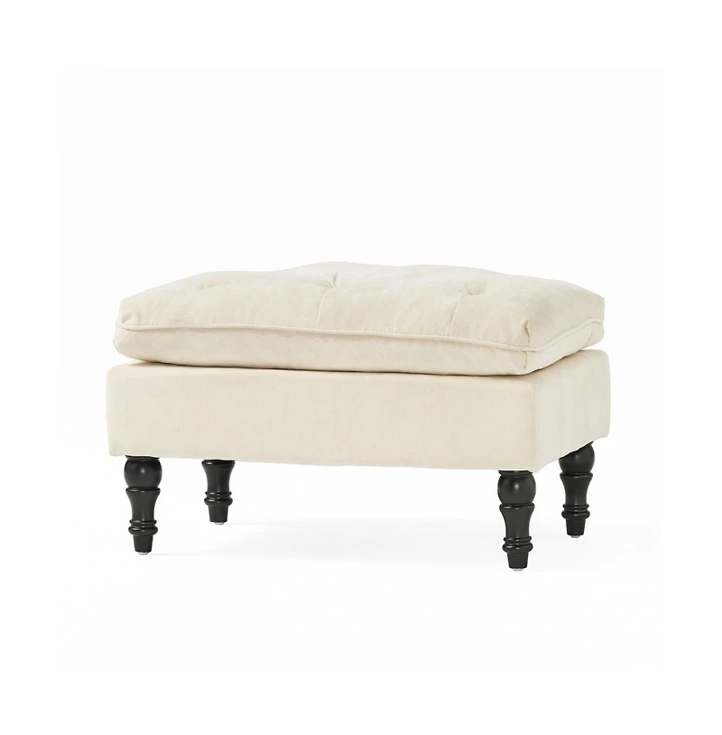 Plush Pillow Top Button-Tufted Ottoman, Upholstered Contemporary Footrest and Extra Seating-The Pop Home