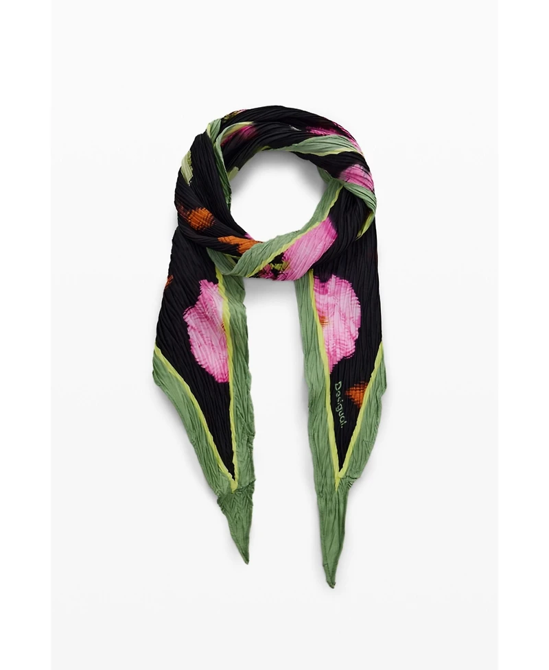 Desigual Women's Pleated floral scarf