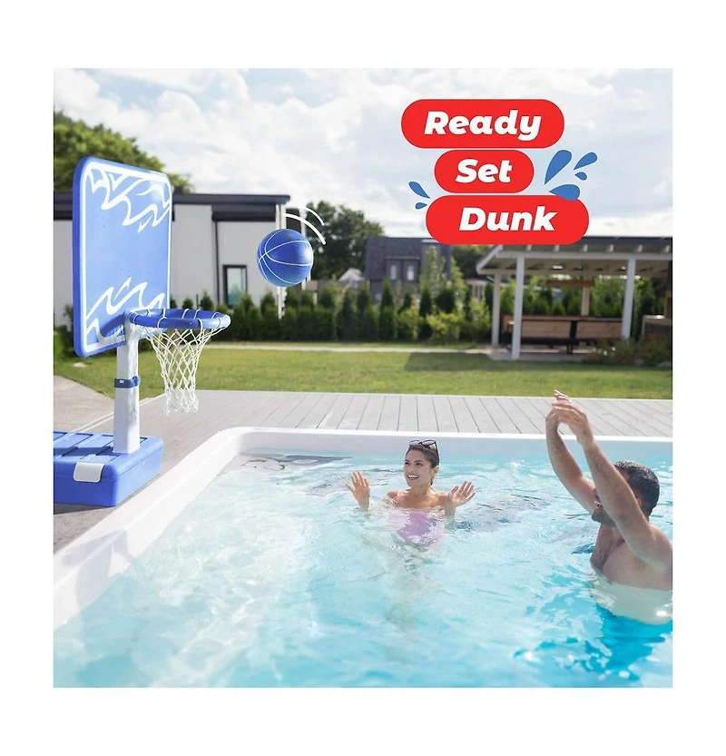 Pool Basketball Hoop 33"x25"x54" – Revolutionary Water Base and Storage System, Large Backboard, Pool Toys Basketball Game with 4 Adjustable Height, 2