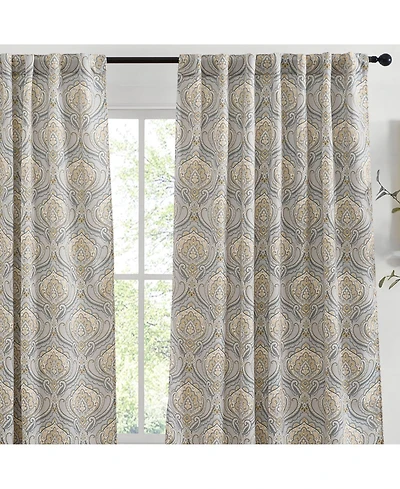 Hlc.me Messina Paisley Damask Patterned Window Back Tab Rod Pocket Curtains Bedroom