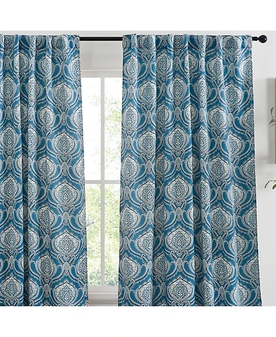 Hlc.me Messina Paisley Damask Patterned Window Back Tab Rod Pocket Curtains Bedroom