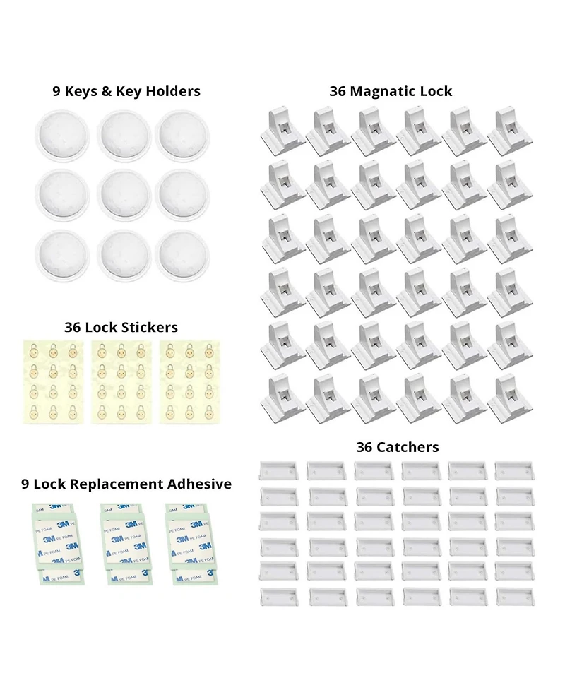 Baby Proof Me | Magnetic Safety Lock Kit (36 Locks + 9 Keys)
