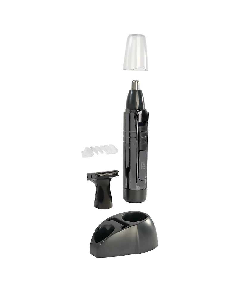 Nose, Ear and Facial Hair Groomer with Stand, Interchangeable Heads