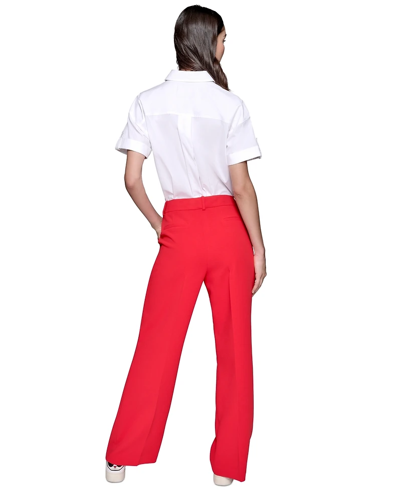 Karl Lagerfeld Paris Women's Bootcut High-Rise Pants