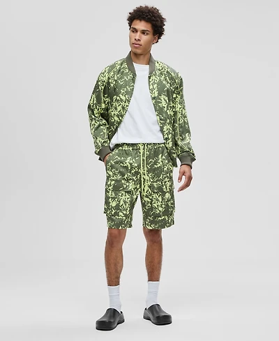 Mode of One Men's Abstracted Floral Regular-Fit Printed 9" Cargo Shorts, Macy's Exclusive