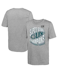 Fanatics Big Boys and Girls Heather Gray Philadelphia Eagles Super Bowl Lix Champions Historic Win Tri-Blend T-Shirt