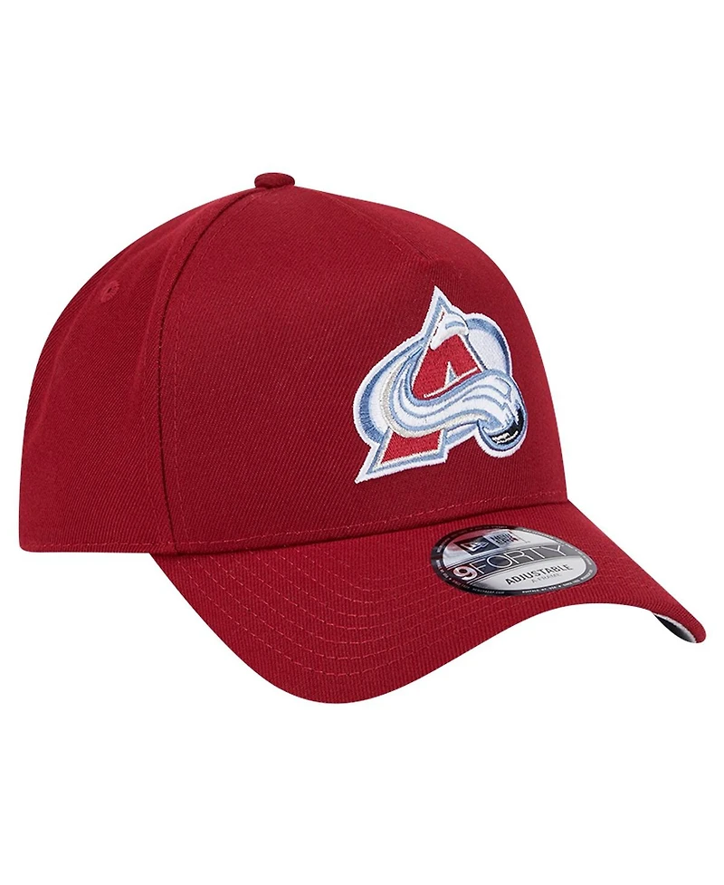 New Era Men's Burgundy Colorado Avalanche Core A-Frame 9FORTY Adjustable Hat