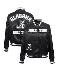Pro Standard Women's Black Alabama Crimson Tide Satin Cultivated-Pearl Full-Snap Jacket