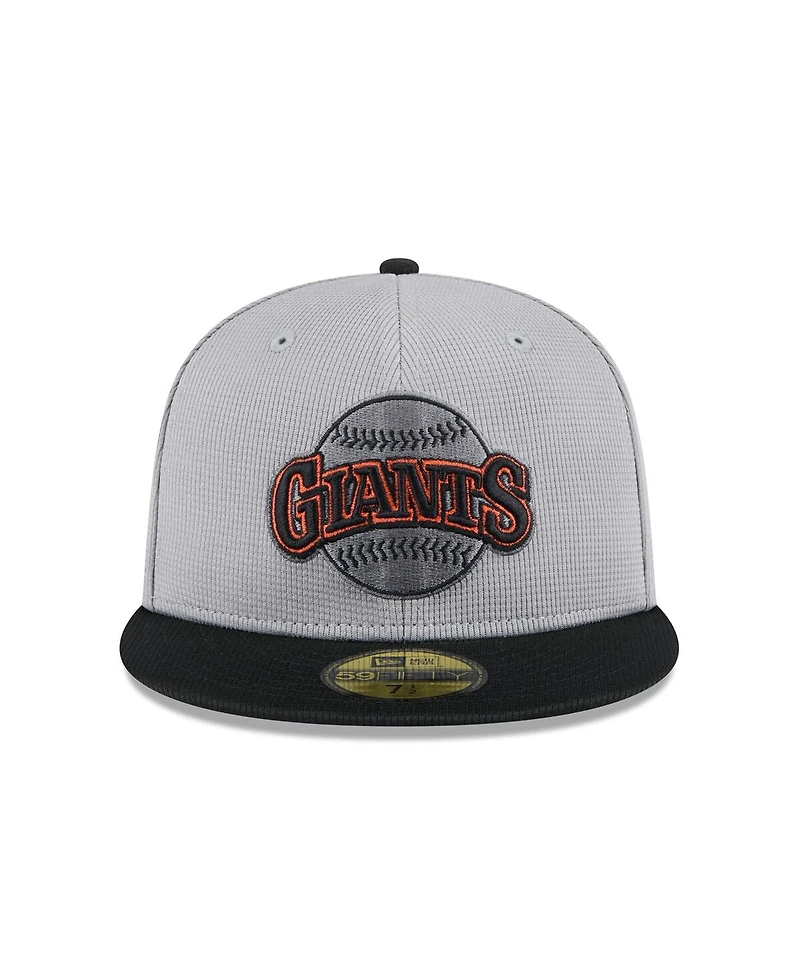 New Era Men's Gray/Black San Francisco Giants 2025 Batting Practice 59FIFTY Fitted Hat