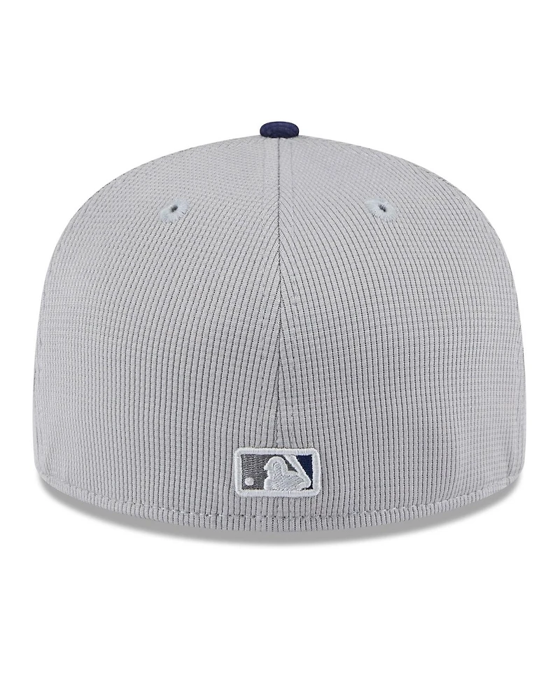 New Era Men's Gray/Navy Tampa Bay Rays 2025 Batting Practice 59FIFTY Fitted Hat
