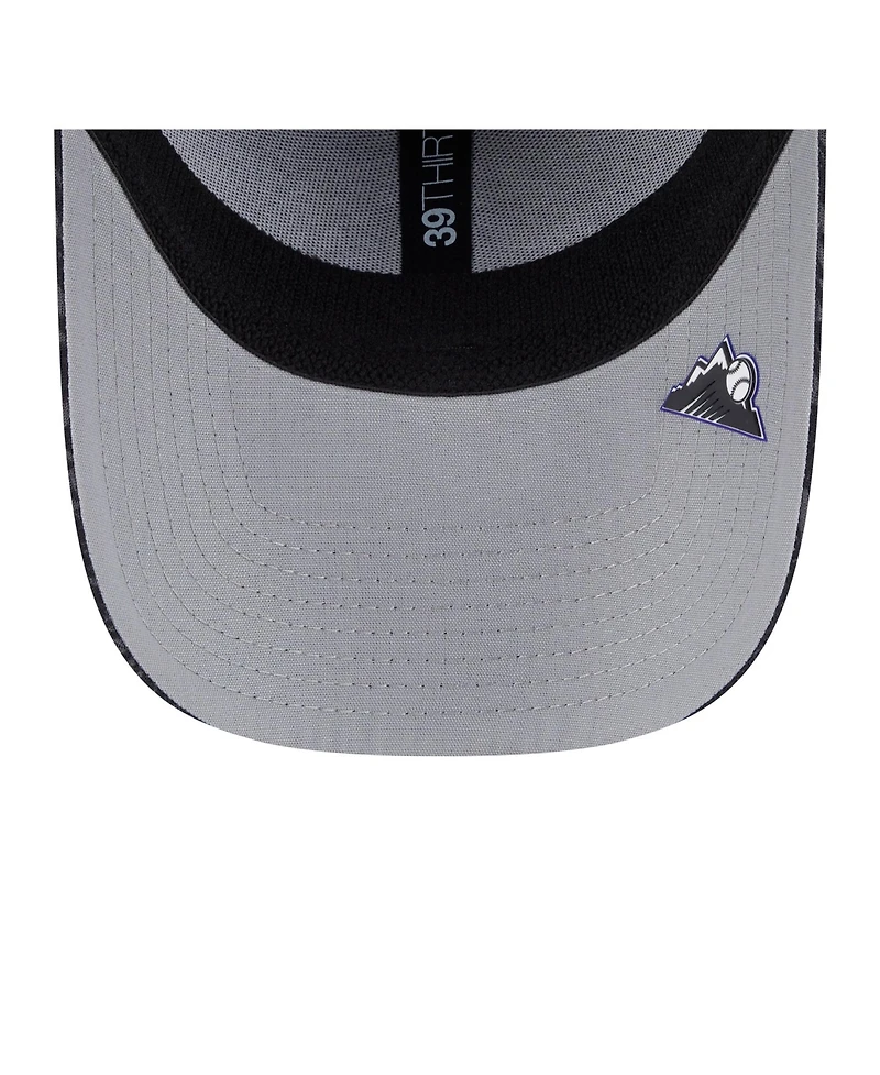New Era Men's Black Colorado Rockies 2025 Mlb Clubhouse 39THIRTY Flex Hat